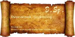 Dvoracsek Szabolcs névjegykártya
